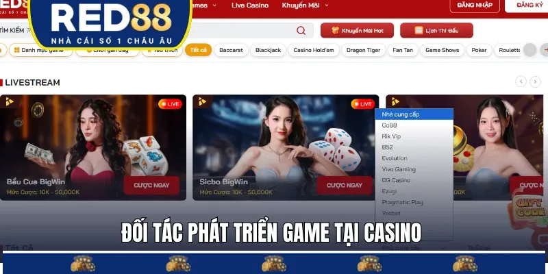 Các đối tác nổi bật cung cấp game tại chuyên mục 